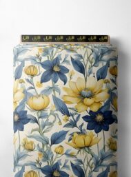 Petal flower style with yellow,blue colors