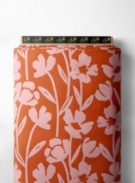 Bloom flower style with pink, orange colors