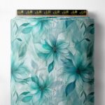 Petal flower style with green, blue colors