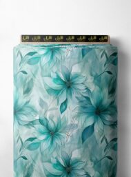 Petal flower style with green, blue colors