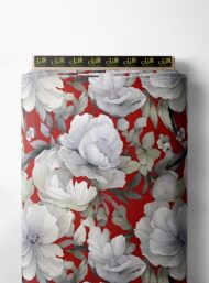Bloom flower style with white, red colors