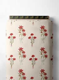 Bloom flower style with red, green colors