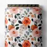 Rose flower style with pink,orange colors