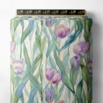 Tulip flower style with green,pink colors