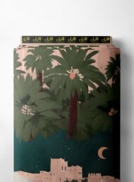 Palm nature style with green,pink colors