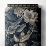 Leaf flower style with grey,white colors