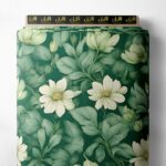 Leaf flower style with green, white colors