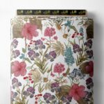 Bloom flower style with pink,green colors