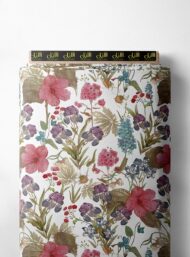 Bloom flower style with pink,green colors