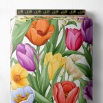 Petal flower style with pink,yellow colors