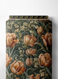 Tulip flower style with brown,green colors