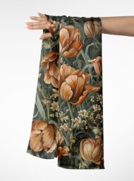 Tulip flower style with brown,green colors - Image 3