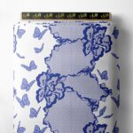 Butterfly flower style with blue, white colors