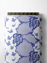 Butterfly flower style with blue, white colors