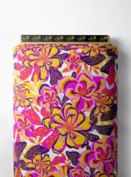 Bloom flower style with pink,yellow colors