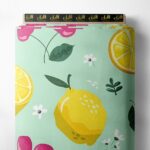 Lemon flower style with yellow,pink colors