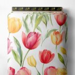 Tulip flower style with pink,yellow colors