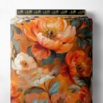 Petal flower style with orange,white colors