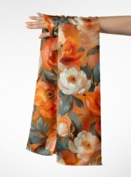 Petal flower style with orange,white colors - Image 3