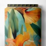 Petal flower style with orange,green colors