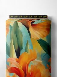 Petal flower style with orange,green colors