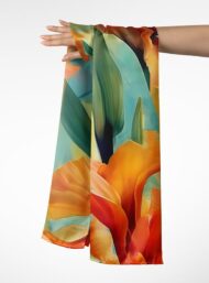 Petal flower style with orange,green colors - Image 3