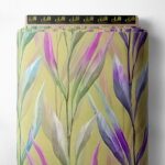 Leaf flower style with green,pink colors