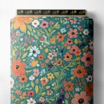 Bloom flower style with green,yellow colors