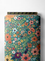 Bloom flower style with green,yellow colors