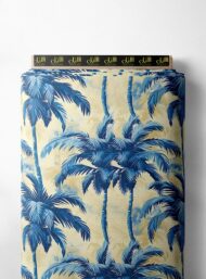 Palm nature style with blue, yellow colors