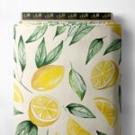 Lemon flower style with yellow, green colors