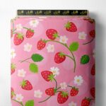 Strawberry flower style with red,green colors