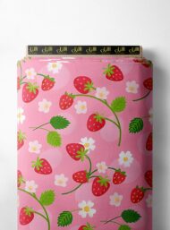 Strawberry flower style with red,green colors