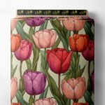 Tulip flower style with red,pink colors