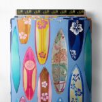 Surfboard ocean and sky style with blue,pink colors