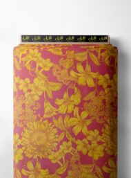 Bloom flower style with yellow, pink colors