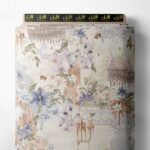 Bloom flower style with blue,white colors