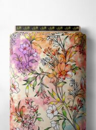 Bloom flower style with pink,orange colors