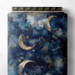 Moon ocean and sky style with blue,white colors