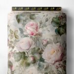 Rose flower style with pink,green colors