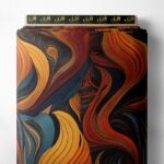 Wave abstract style with orange,red colors