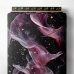 Petal flower style with pink, black colors