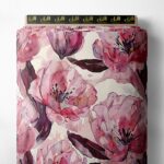 Bloom flower style with pink,green colors