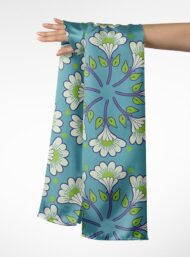 Leaf flower style with blue,green colors - Image 3