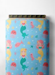 Mermaid nature style with blue,pink colors