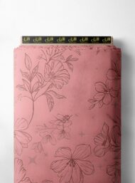 Bloom flower style with pink, black colors