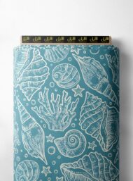 Shell ocean and sky style with blue, white colors