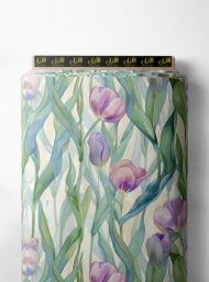 Petal flower style with green,pink colors