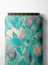 Petal flower style with green,blue colors