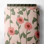 Petal flower style with pink, green colors